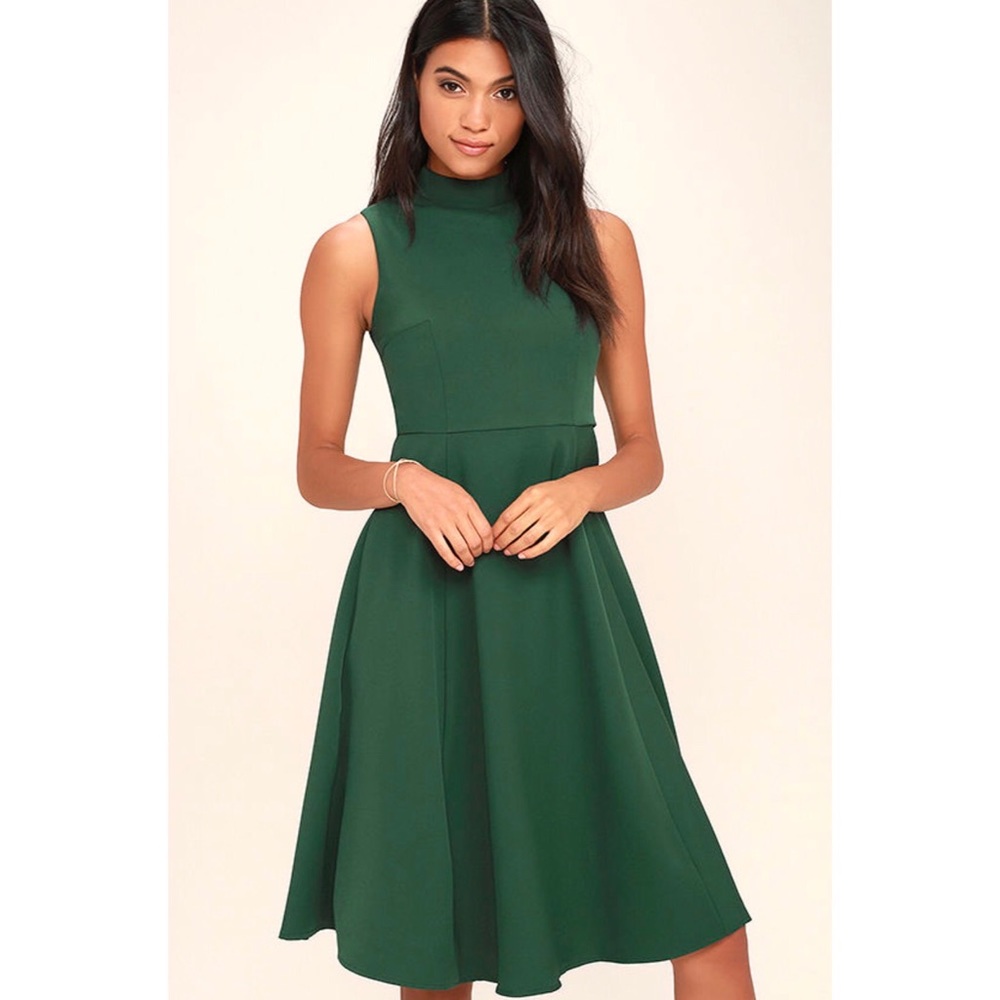 Emerald Green Holiday Midi Dress
